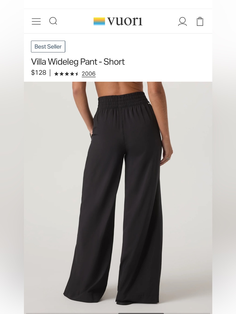 Vuori Villa Wideleg Pant - Black - Picture 3 of 11